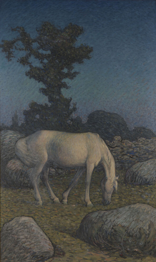 Nils Kreuger, <em>Vit häst i skymningen</em>, 1901–1905, olja på duk, Thielska Galleriet.