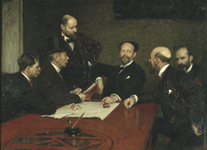 Richard Bergh, <em>Konstnärsförbundets styrelse</em>, 1903, Nationalmuseum. Foto: Åsa Lundén